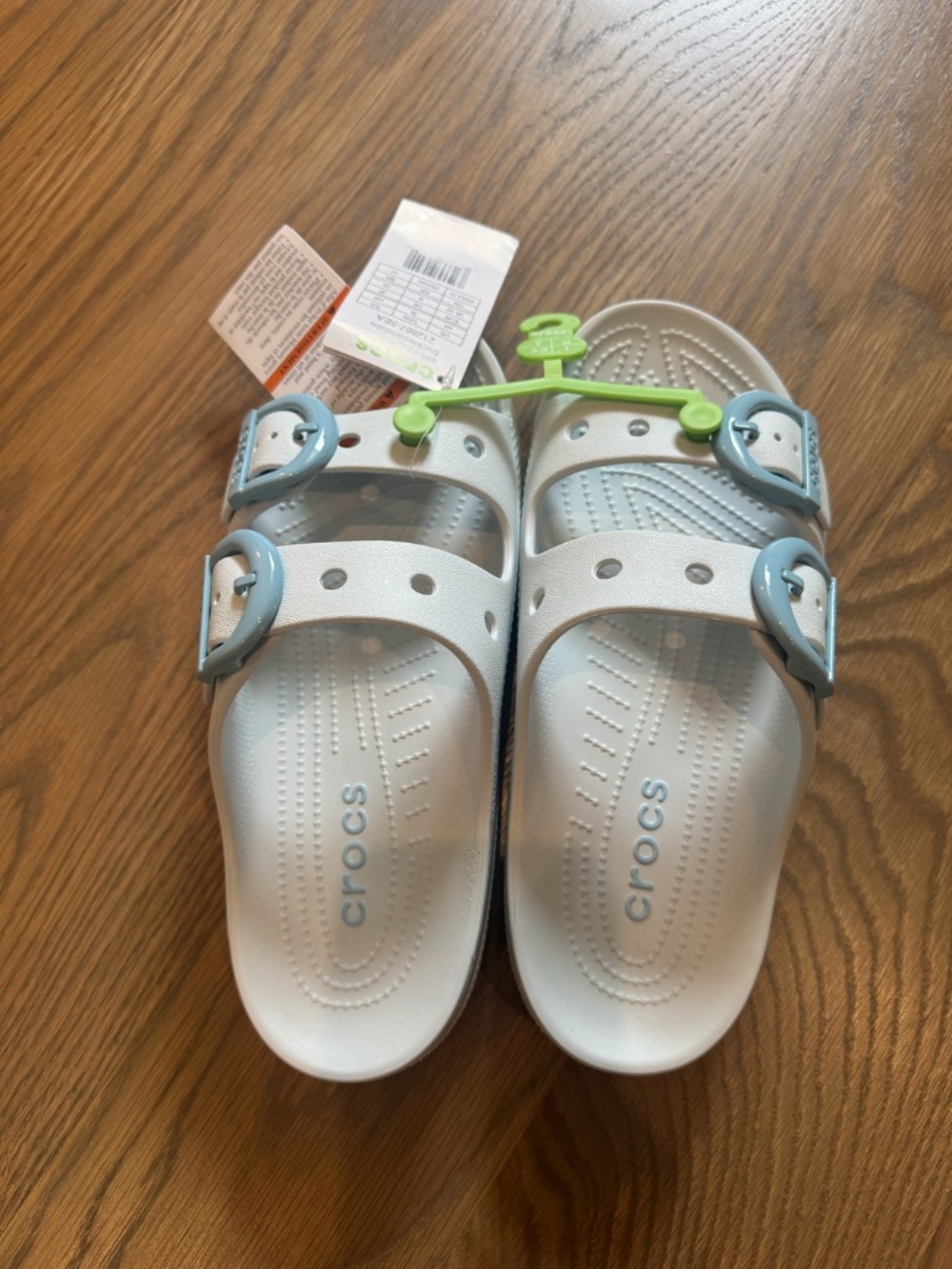 Crocs - light blue slides - NWT Women size 8 - Picture 6 of 6